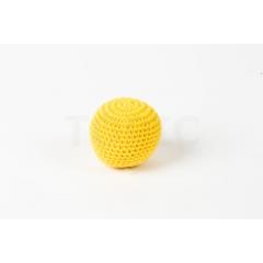 Żółta piłeczka z kordonku, fi 4 cm.-6740