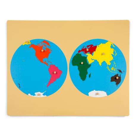 Puzzlowa mapa świata: kontynenty