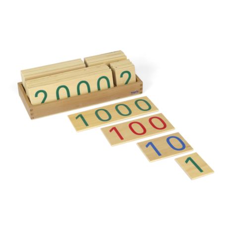 Duże drewniane karty z liczbami, 1-9000