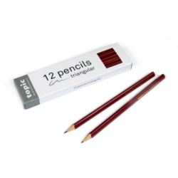 Trójkątne ołówki HB, 12 szt